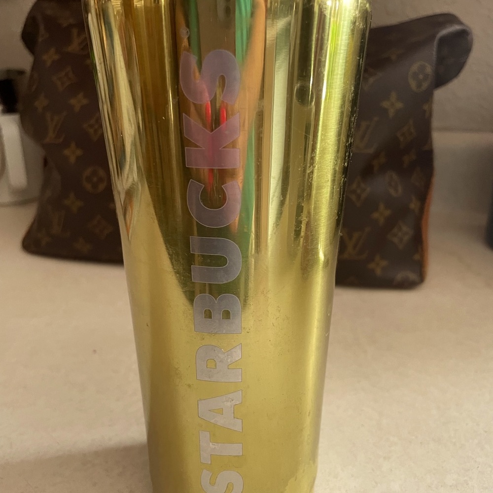 Starbucks tall gold mirrored tumbler 2016